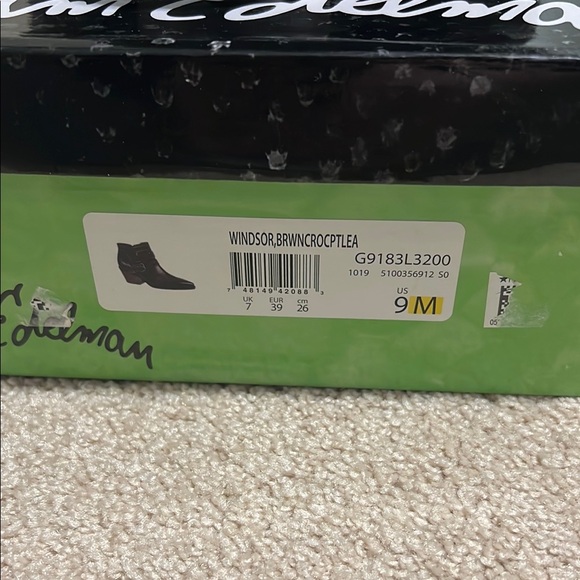 Sam Edelman Dark Brown Croc-Embossed Boots - Picture 5 of 5